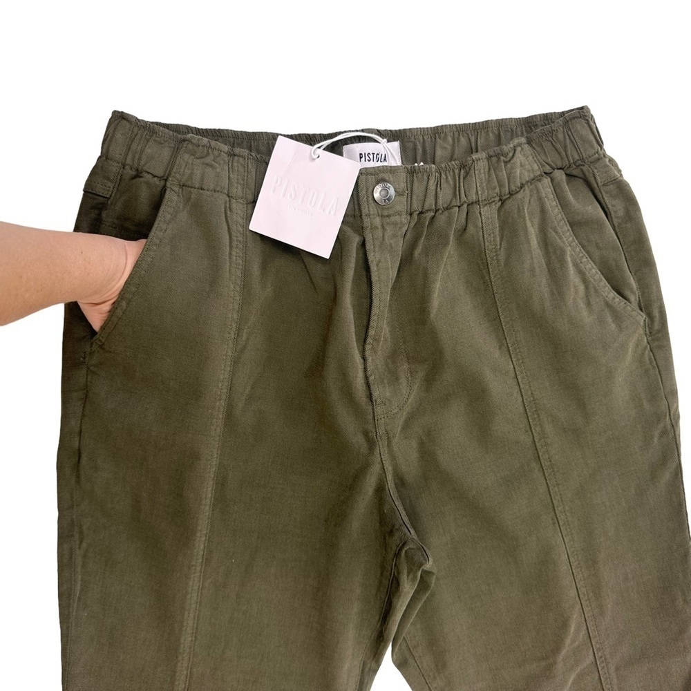 NWT Pistola high waist olive green utility pants joggers juniper pockets 31